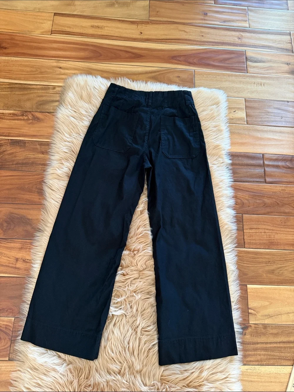 Maeve The Colette Cropped Wide-Leg Pants Women’s Black Stretch Linen Blend Sz 27 - Picture 7 of 12